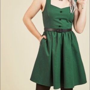 4x Modcloth Biking Through Brussels Green colorway dress